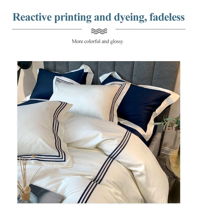 Factory Wholesale Luxury Hotel Bedsheet Set Apartment Hospital Cotton King Double Bed Duvet Cover Dormitory Fitted Sheet Military Bedding Sets