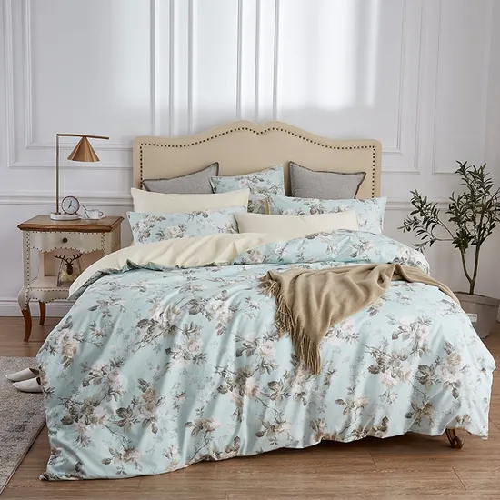 中国ホームテキスタイルプリントポリエステル布団カバーシーツベッド寝具セット