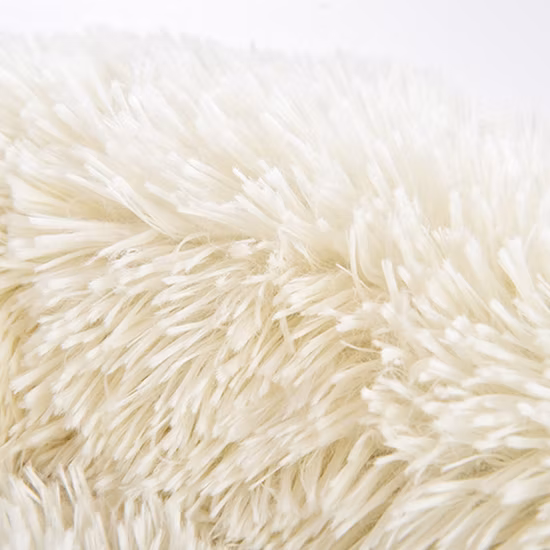 ロングフェイクファー生地犬用ベッド快適なドーナツラウンド犬用ベッドスーパーソフト洗えるペットクッションベッド