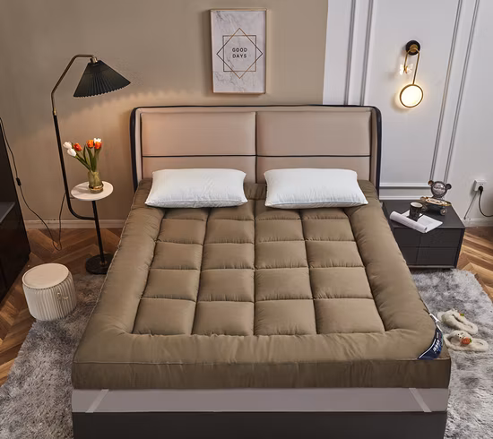 防水マットレスパッドピロートップコットントップダウン代替マットレストッパー